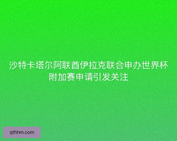 沙特卡塔尔阿联酋伊拉克联合申办世界杯附加赛申请引发关注